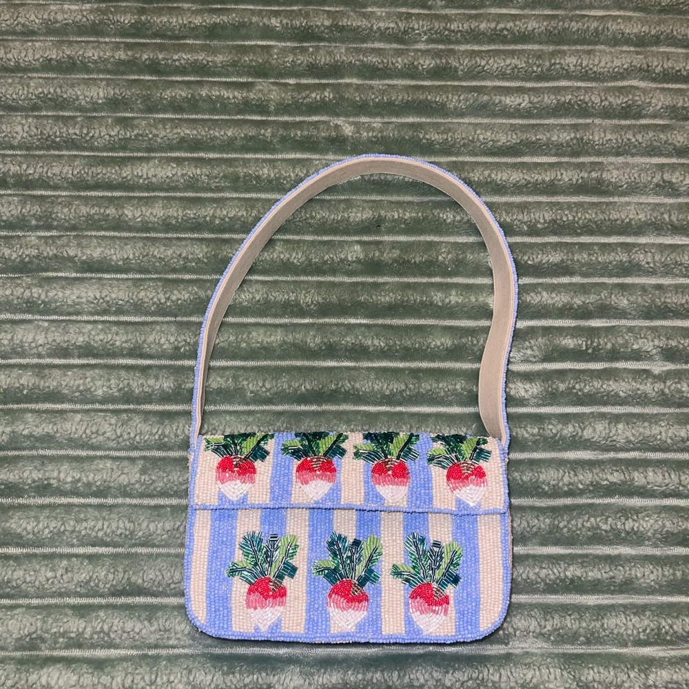 Anthropologie The Fiona beaded bag - Radish